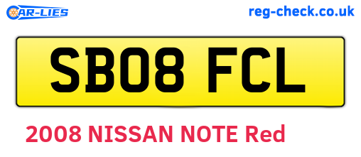 SB08FCL are the vehicle registration plates.