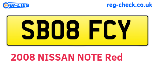 SB08FCY are the vehicle registration plates.