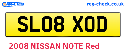 SL08XOD are the vehicle registration plates.