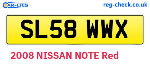SL58WWX are the vehicle registration plates.