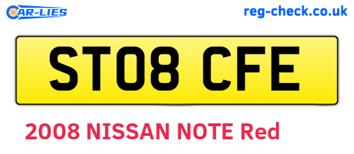 ST08CFE are the vehicle registration plates.