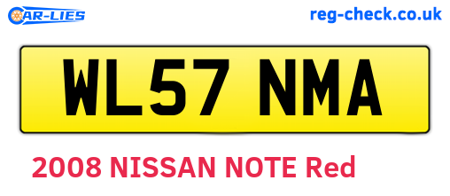 WL57NMA are the vehicle registration plates.