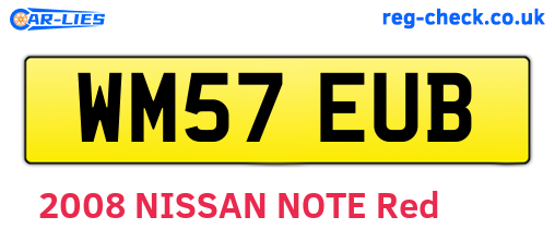 WM57EUB are the vehicle registration plates.