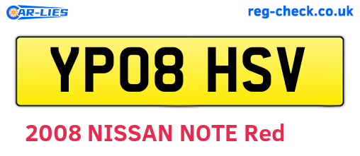 YP08HSV are the vehicle registration plates.