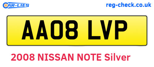 AA08LVP are the vehicle registration plates.