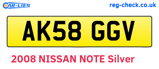 AK58GGV are the vehicle registration plates.