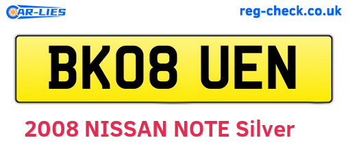 BK08UEN are the vehicle registration plates.