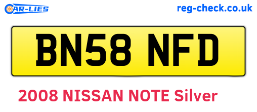 BN58NFD are the vehicle registration plates.