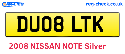 DU08LTK are the vehicle registration plates.