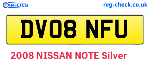 DV08NFU are the vehicle registration plates.