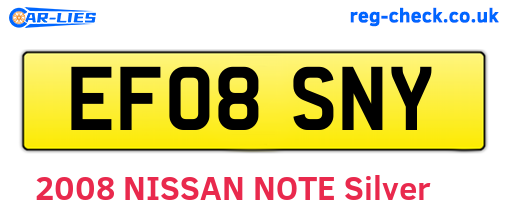 EF08SNY are the vehicle registration plates.