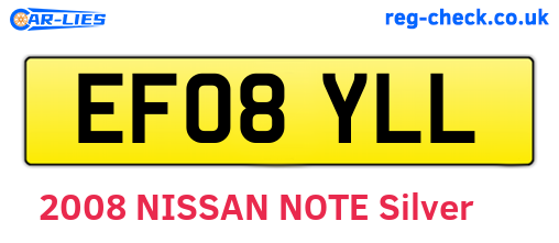 EF08YLL are the vehicle registration plates.
