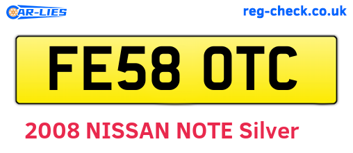 FE58OTC are the vehicle registration plates.