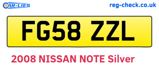 FG58ZZL are the vehicle registration plates.