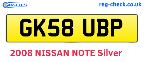 GK58UBP are the vehicle registration plates.