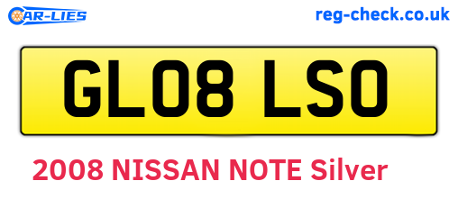GL08LSO are the vehicle registration plates.
