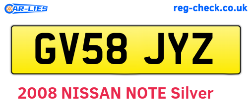 GV58JYZ are the vehicle registration plates.