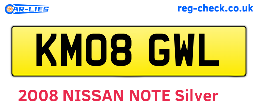 KM08GWL are the vehicle registration plates.