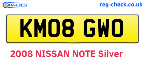 KM08GWO are the vehicle registration plates.