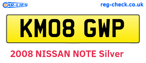 KM08GWP are the vehicle registration plates.