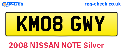 KM08GWY are the vehicle registration plates.