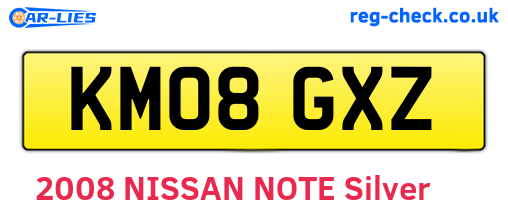 KM08GXZ are the vehicle registration plates.