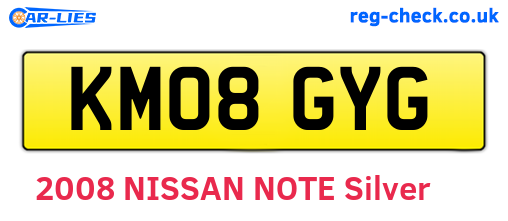 KM08GYG are the vehicle registration plates.