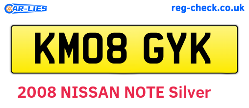 KM08GYK are the vehicle registration plates.