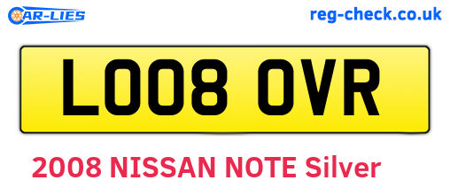 LO08OVR are the vehicle registration plates.