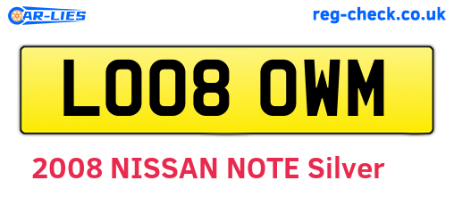 LO08OWM are the vehicle registration plates.