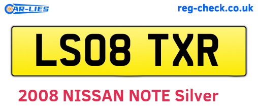 LS08TXR are the vehicle registration plates.
