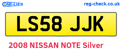 LS58JJK are the vehicle registration plates.