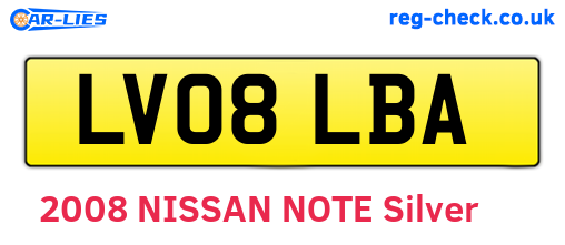 LV08LBA are the vehicle registration plates.