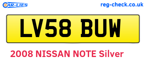 LV58BUW are the vehicle registration plates.