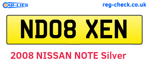 ND08XEN are the vehicle registration plates.