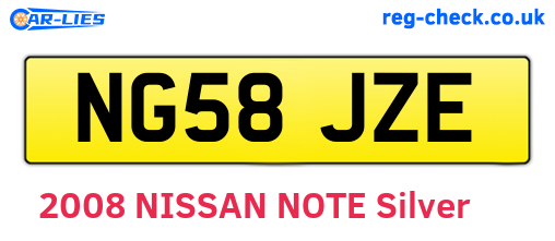 NG58JZE are the vehicle registration plates.