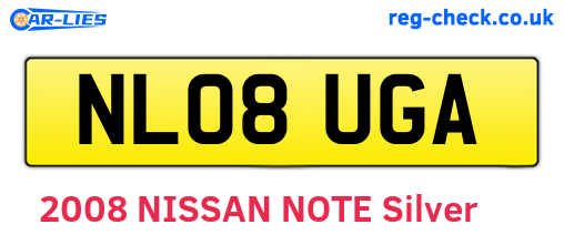 NL08UGA are the vehicle registration plates.