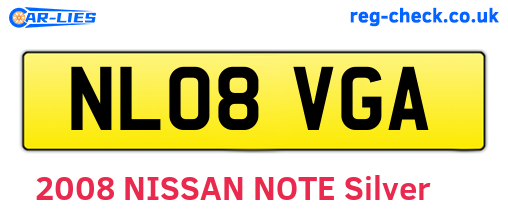 NL08VGA are the vehicle registration plates.