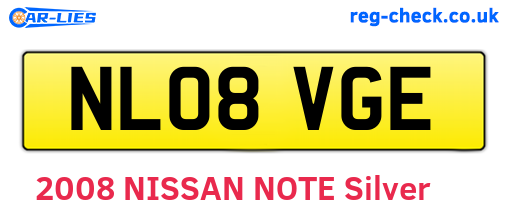 NL08VGE are the vehicle registration plates.