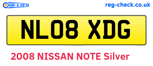 NL08XDG are the vehicle registration plates.