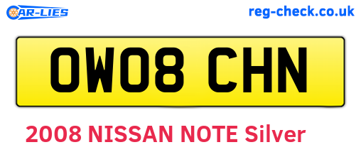 OW08CHN are the vehicle registration plates.