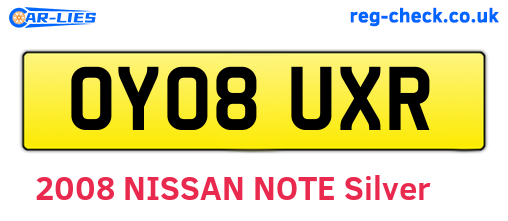OY08UXR are the vehicle registration plates.