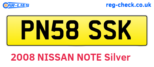PN58SSK are the vehicle registration plates.