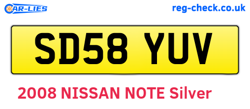 SD58YUV are the vehicle registration plates.
