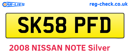 SK58PFD are the vehicle registration plates.