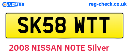 SK58WTT are the vehicle registration plates.