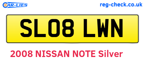 SL08LWN are the vehicle registration plates.
