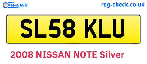 SL58KLU are the vehicle registration plates.