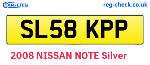 SL58KPP are the vehicle registration plates.