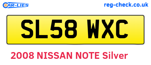 SL58WXC are the vehicle registration plates.